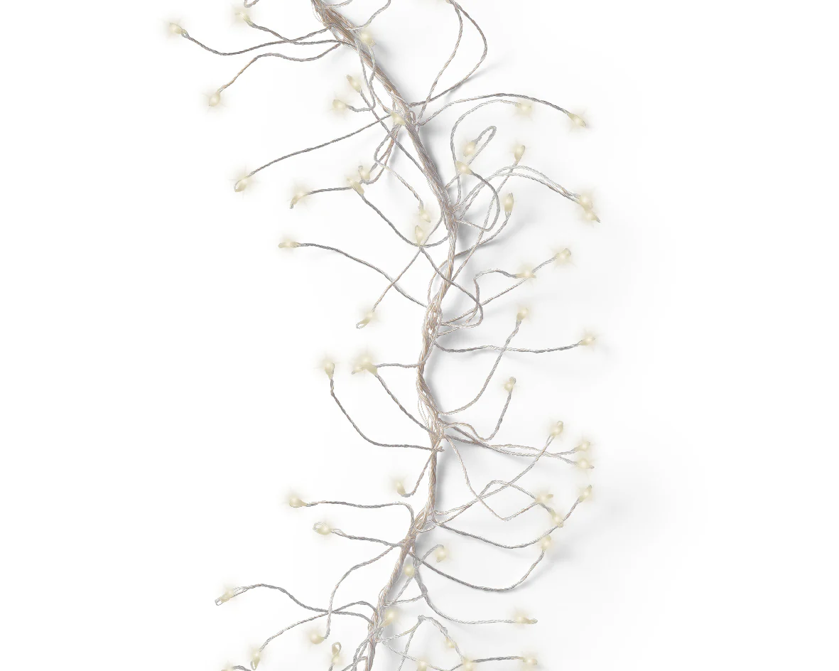Warm White Micro LED Cluster Twinkle Outdoor Lights with 6m Silver Cable - 960 LEDs - Image 4