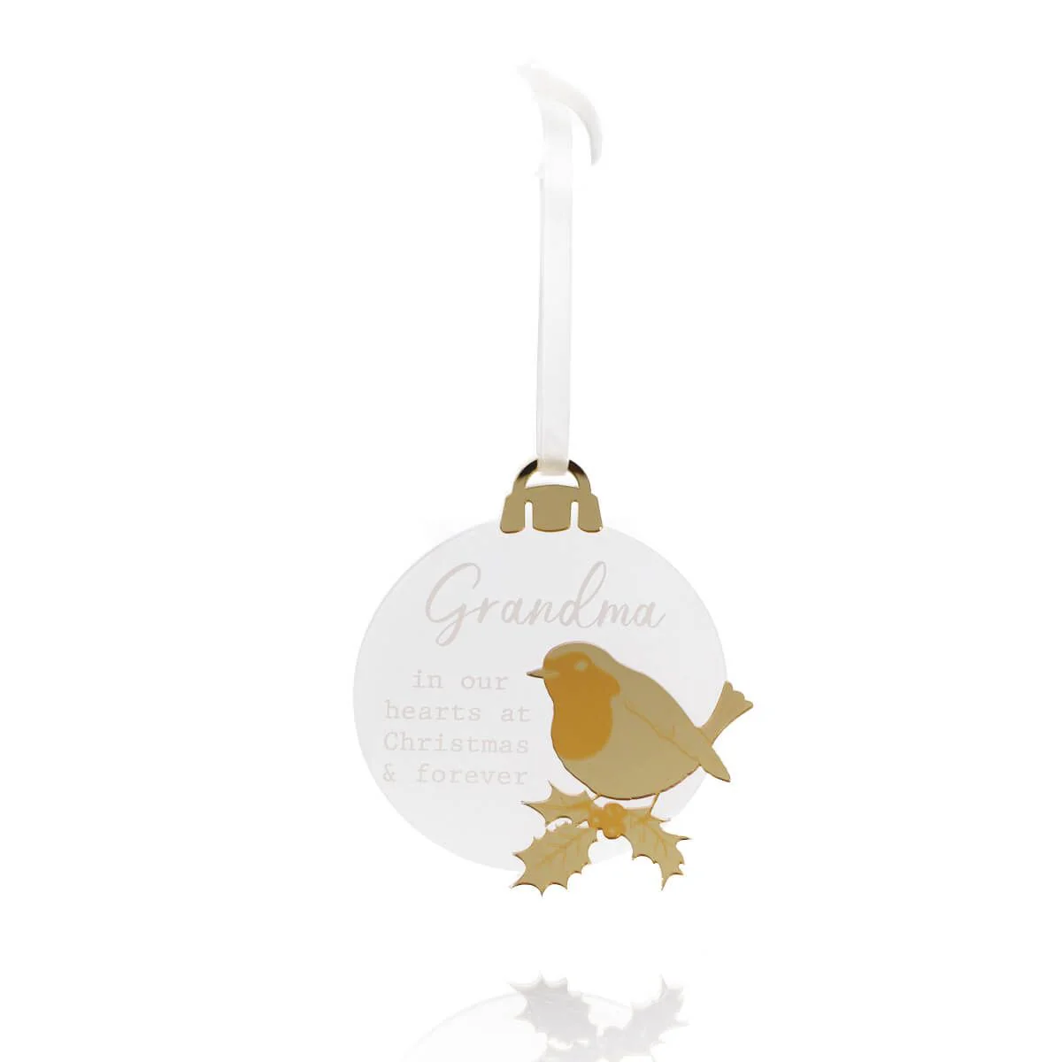 With Love At Christmas Acrylic Bauble Grandma Hanger With Gold Detail - Image 2