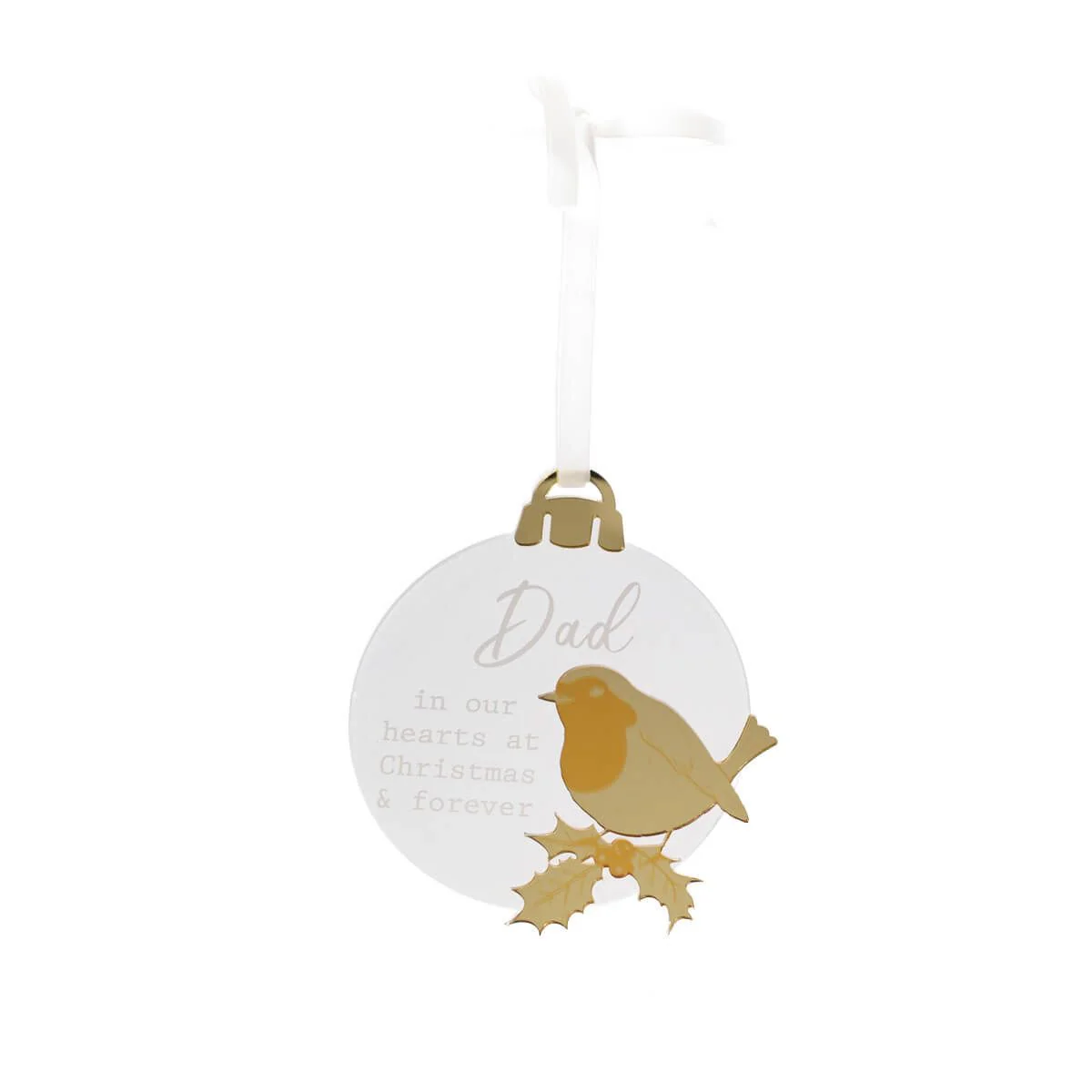 With Love At Christmas Acrylic Bauble Dad Hanger With Gold Detail - Image 2