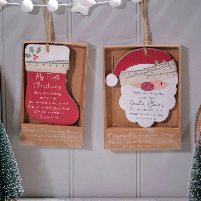 Christmas Measure Me Baby Keepsake Wooden Hanging Decoration