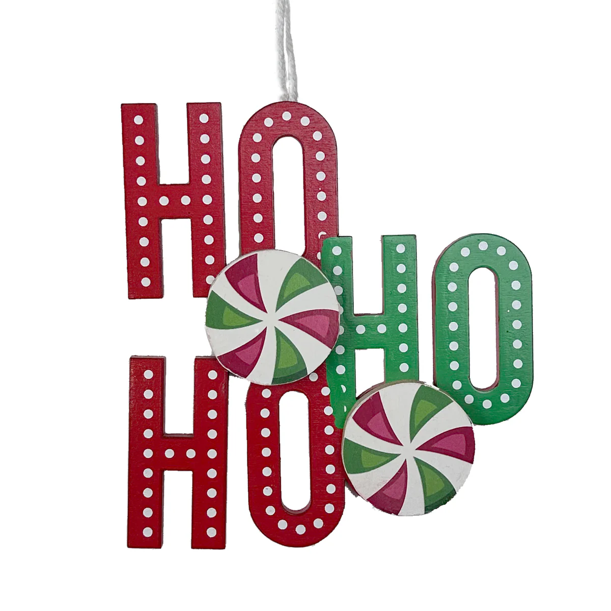 Wooden HoHoHo Christmas Hanging Decoration - 12.5cm